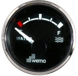 SU TANKI SEVİYE GÖSTERGESİ 52 mm KROM/SİYAH