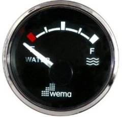 SU TANKI SEVİYE GÖSTERGESİ 52 mm KROM/SİYAH
