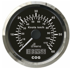 HIZ GÖSTERGESİ GPS BAĞLANTILI 60 KNOTS 85 mm KROM/SİYAH