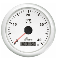 TAKOMETRE 4000 RPM 85 mm BEYAZ/BEYAZ