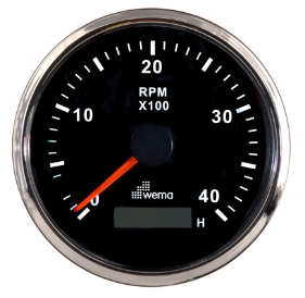 TAKOMETRE 4000 RPM 85 mm KROM/SİYAH