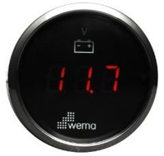 VOLTMETRE DİJİTAL 8-32V 52 mm KROM/SİYAH
