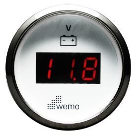 VOLTMETRE DİJİTAL 8-32V 52 mm KROM/BEYAZ