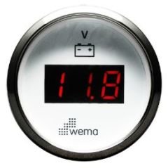 VOLTMETRE DİJİTAL 8-32V 52 mm KROM/BEYAZ