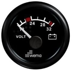 VOLTMETRE ANALOG 24V 52 mm SİYAH/SİYAH