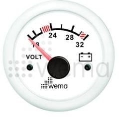 VOLTMETRE ANALOG 24V 52 mm BEYAZ/BEYAZ