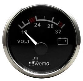 VOLTMETRE ANALOG 24V 52 mm KROM/SİYAH