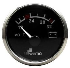VOLTMETRE ANALOG 24V 52 mm KROM/SİYAH