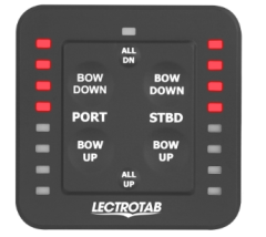 GÖSTERGELİ FLAP KONTROL PANELİ TEK/ÇİFT İSTASYON 12V/24V ( FLYBRIDGE İÇİN İKİNCİ SLC11 KUMANDA SATIN ALINMALIDIR )