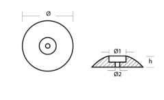 UFO TUTYA Ø50mm ALÜMİNYUM