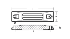 Honda small bar anode for stern bracket - Anodo per supporto motore Honda